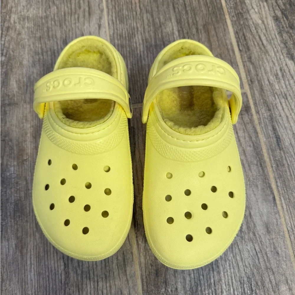 Fur lined kids CROCS size 2